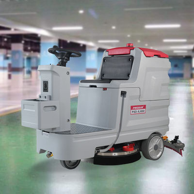 Red Single Brush Ride On Floor Scrubber Wash Floor Machine
