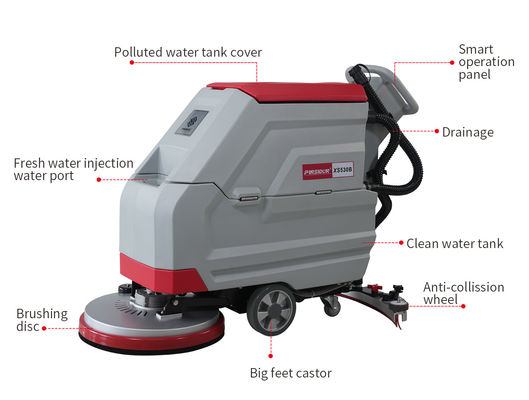PSD-XS530B Automatic Walk Behind Electric Floor Scrubber Dryer Wireless For Commercial