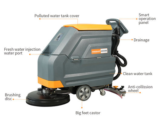 24V AMTEK Walk Behind Floor Scrubber Machine For Shopping Mall