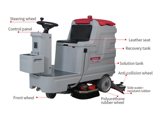 Industrial Automatic Cordless Ride On Floor Sweeper Scrubber Cleaning Machine