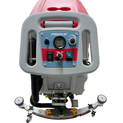Red Commercial Double Brush Walk Behind Wash Floor Machine Dryer