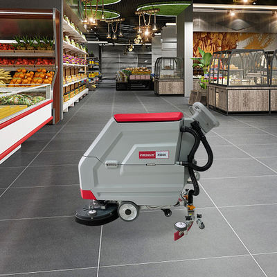Red Commercial Double Brush Walk Behind Wash Floor Machine Dryer